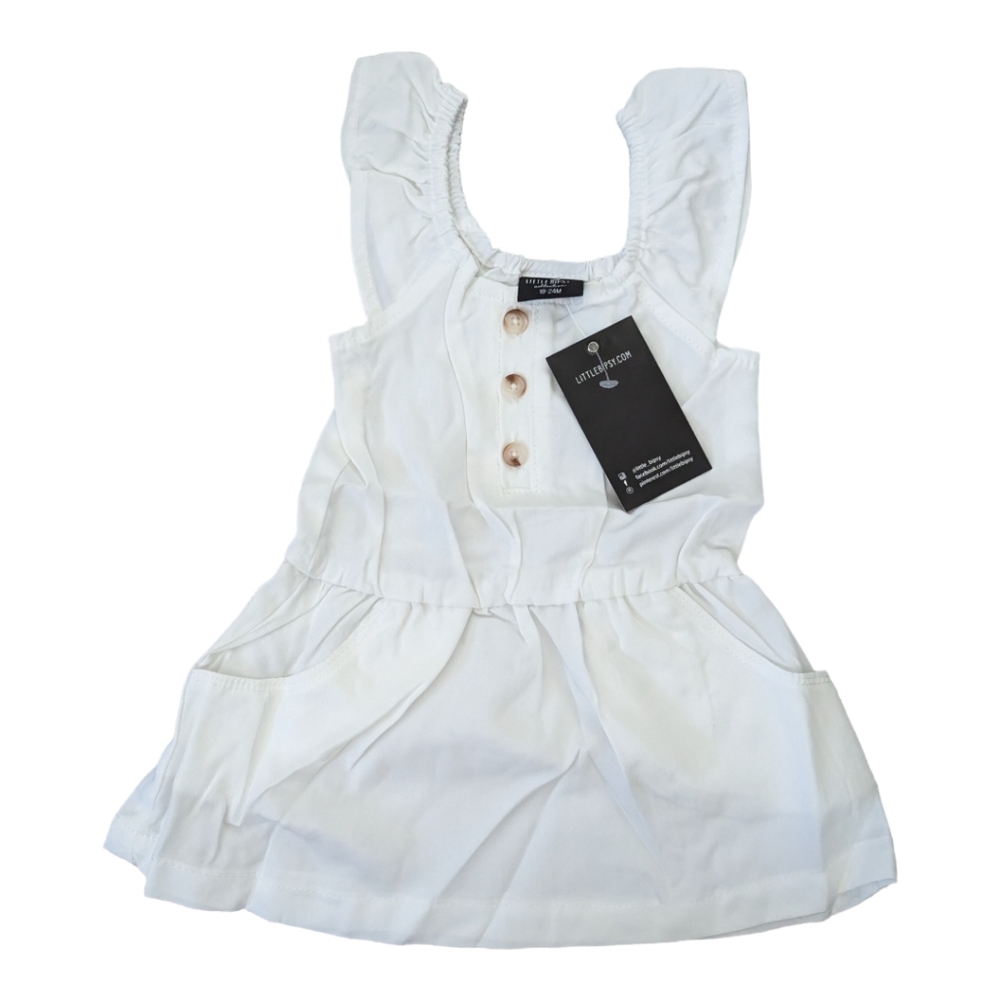 Little Bipsy Flutter Sleeve Dress